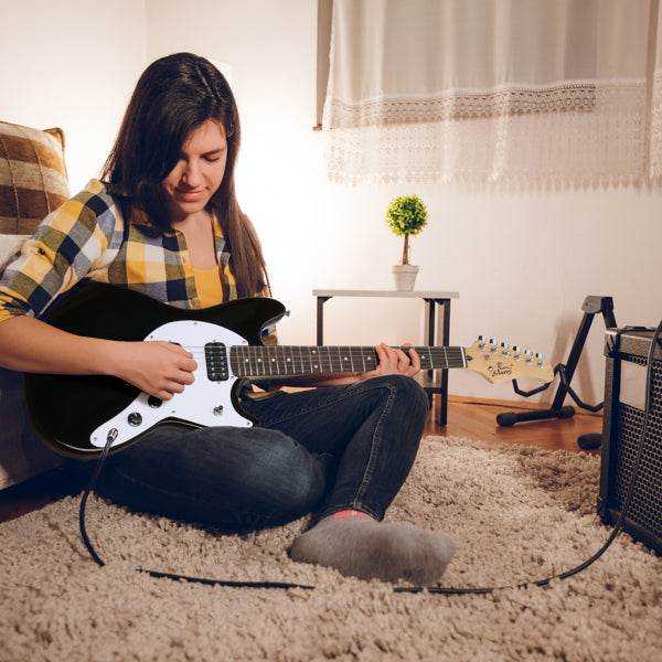 mlnshops 6 string H-H pickups guitar black - Starter Pack