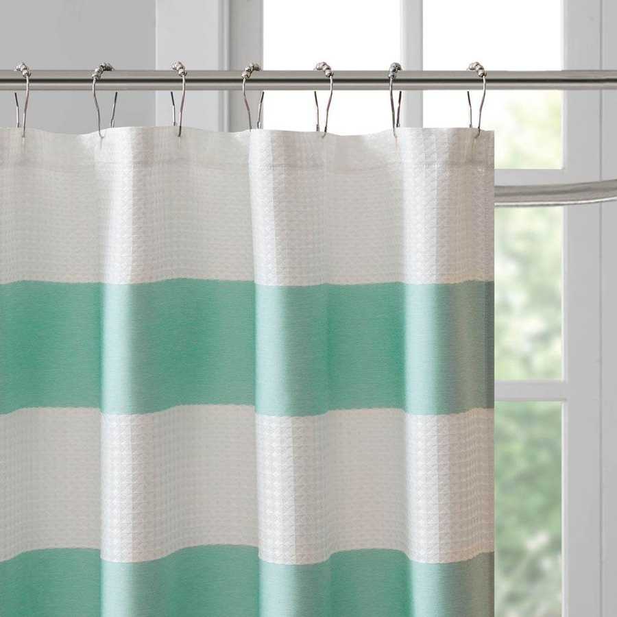 MLNshops 3M treated shower curtain - Aqua Stripe, Easy-Care