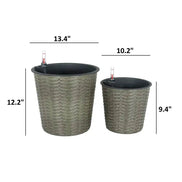 MLNshops Self-Watering Wicker Planter Set