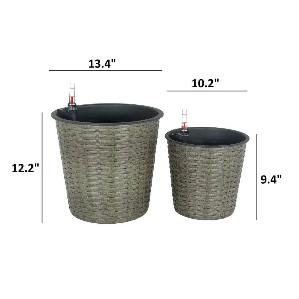 MLNshops Self-Watering Wicker Planter Set