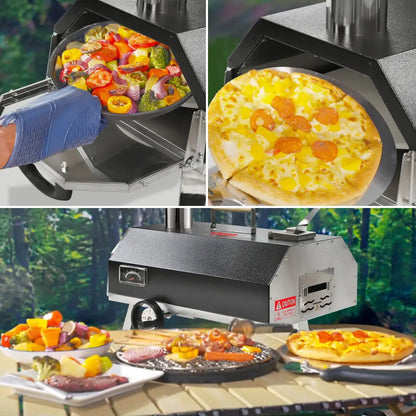 Semi-Automatic Black 12 Outdoor Pizza Oven Portable Wood Fired Pizza Oven Outdoor Cooking Pizza Maker Portable Pizza Oven MLNshops]