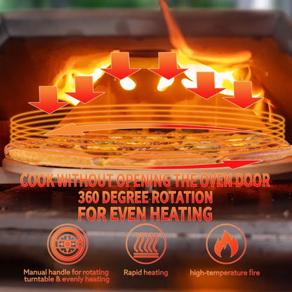 Semi-Automatic Black 12 Outdoor Pizza Oven Portable Wood Fired Pizza Oven Outdoor Cooking Pizza Maker Portable Pizza Oven MLNshops]