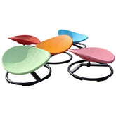Five MLNshops Kids Sensory Swivel Chairs in assorted colors—orange, green, blue, pink, and red—ideal for sensory play and outdoor seating.