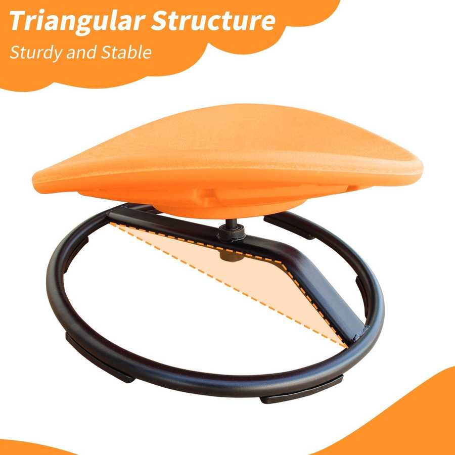 Side view of MLNshops Kids Sensory Swivel Chair highlighting its triangular structure for enhanced stability and support.
