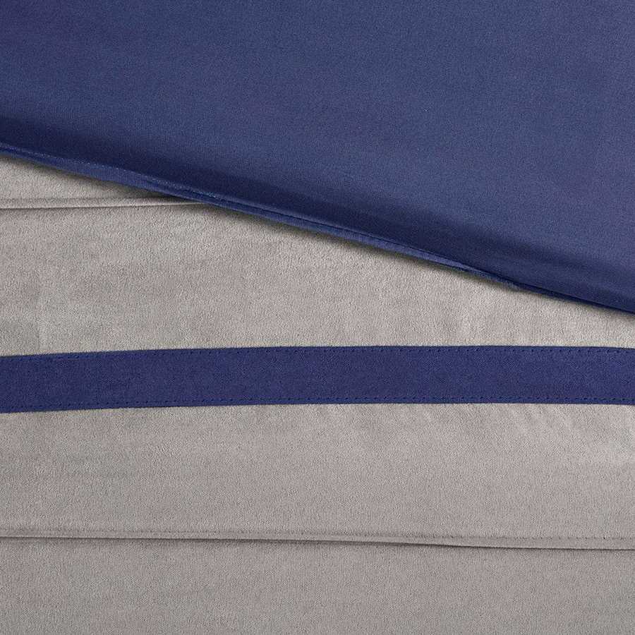 MLNshops 7 piece luxury bedding set California King Navy Set