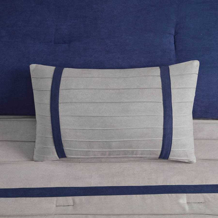 MLNshops 7 piece luxury bedding set California King Navy Set