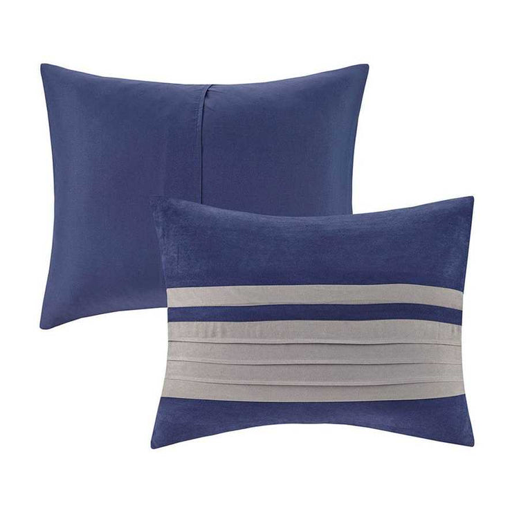 MLNshops 7 piece luxury bedding set California King Navy Set