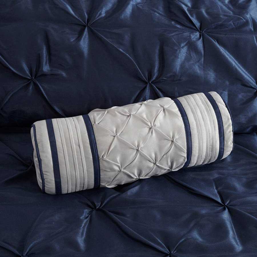 MLNshops Navy Luxury 7 piece tufted bedding set