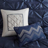 MLNshops Navy Luxury 7 piece tufted bedding set