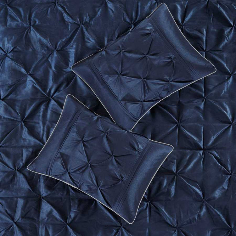 MLNshops Navy Luxury 7 piece tufted bedding set