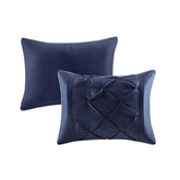 MLNshops Navy Luxury 7 piece tufted bedding set