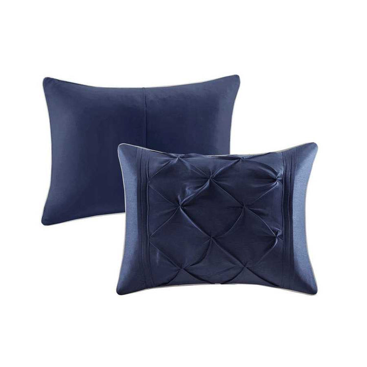 MLNshops Navy Luxury 7 piece tufted bedding set