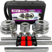 MLNshops 20KG Chrome Dumbbell Set - Workout Dumbbells for Home Default