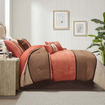 MLNshops coral king faux suede comforter set - Plush