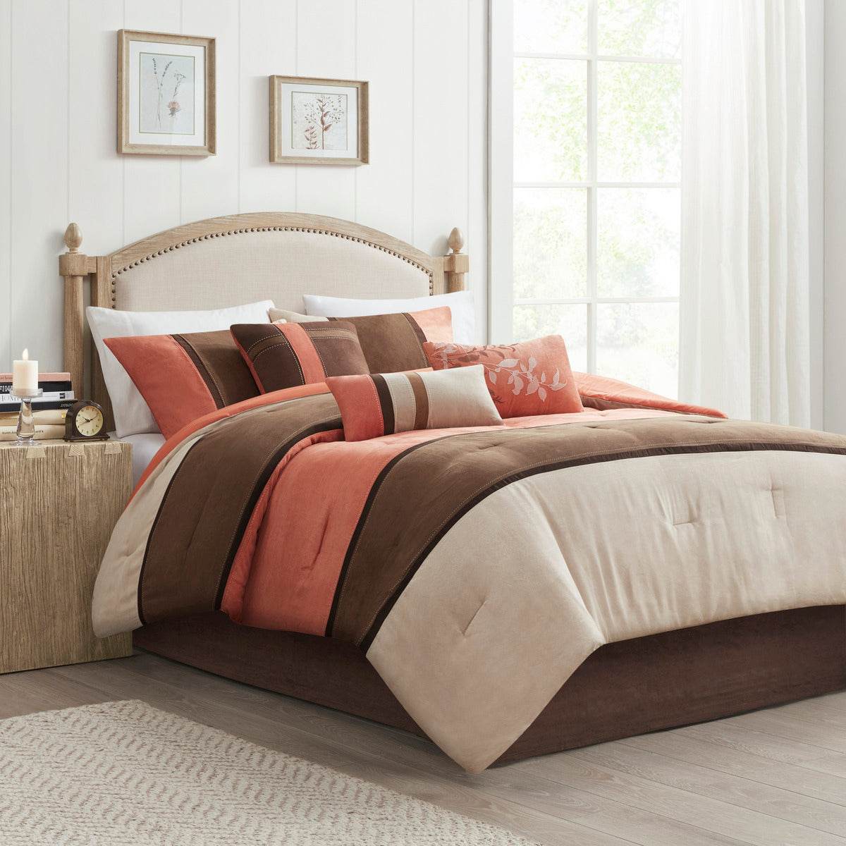 MLNshops coral king faux suede comforter set - Plush Default