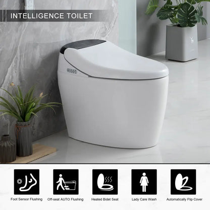 Smart Toilet with Bidet Built in, Smart Bidet Toilet Seat with AUTO Open & Close and Remote Control, Tankless Toilet with Full Wash, Kid Wash, Lady Care MLNshops]