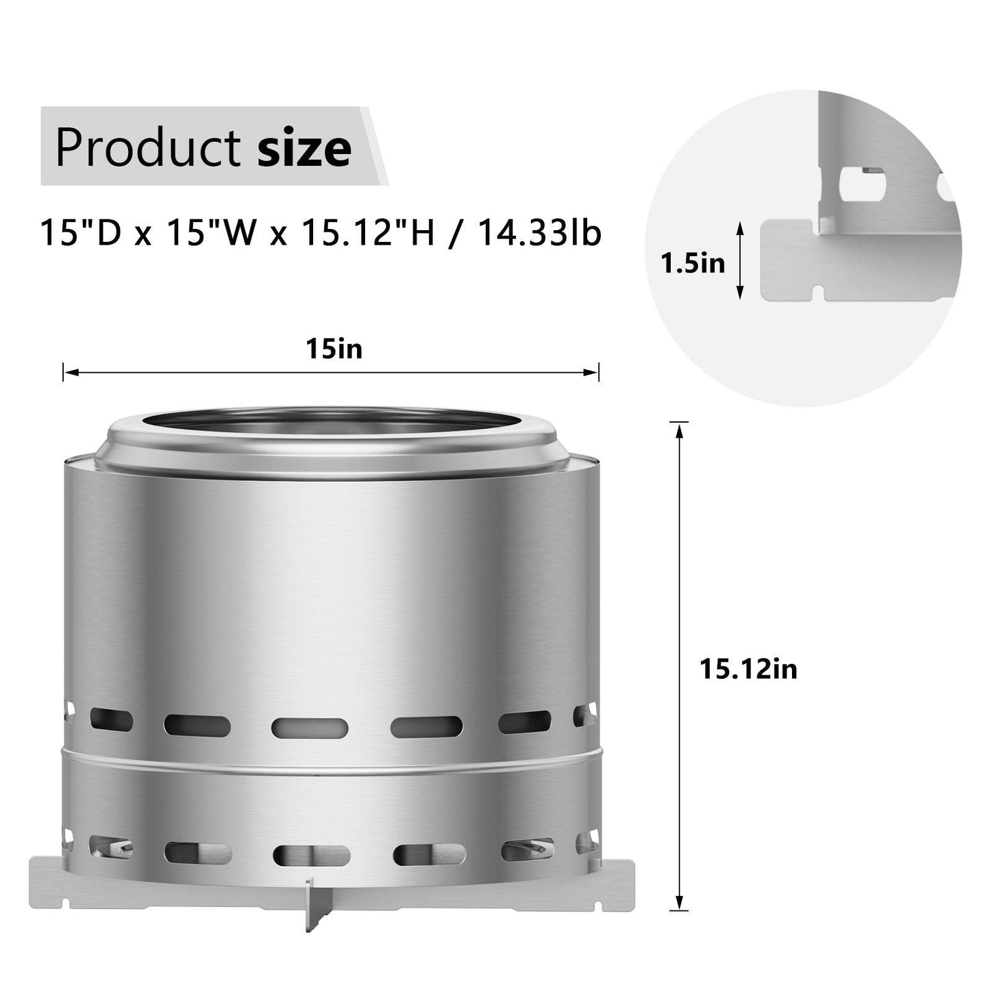 MLNshops Smokeless Fire Pit for Patio with Carry Bag