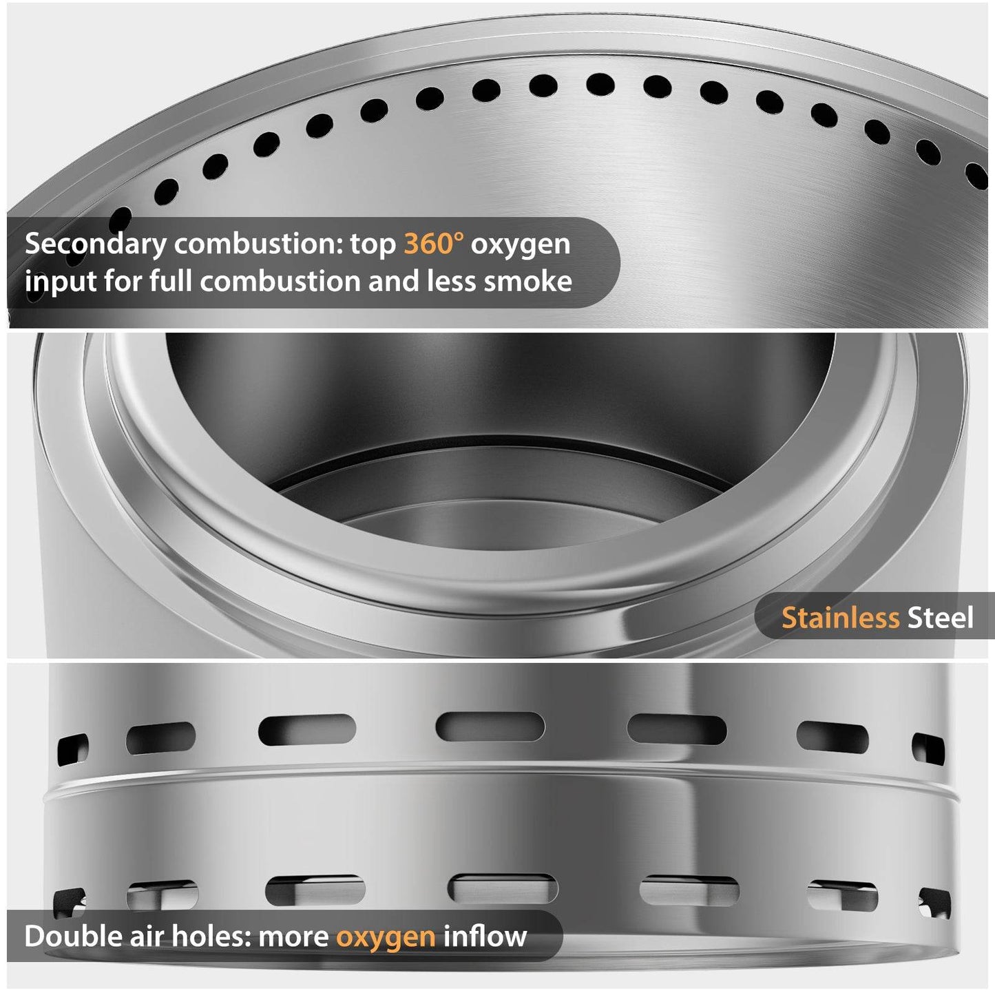 MLNshops Smokeless Fire Pit for Patio with Carry Bag