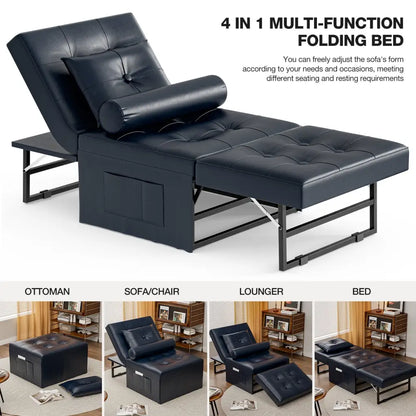 Sofa Bed, 4 in-1 Convertible Chair Multi-Function Folding Ottoman Guest Bed with Adjustable Backrest for Living Room, Apartment, Office 71.9''W MLNshops]