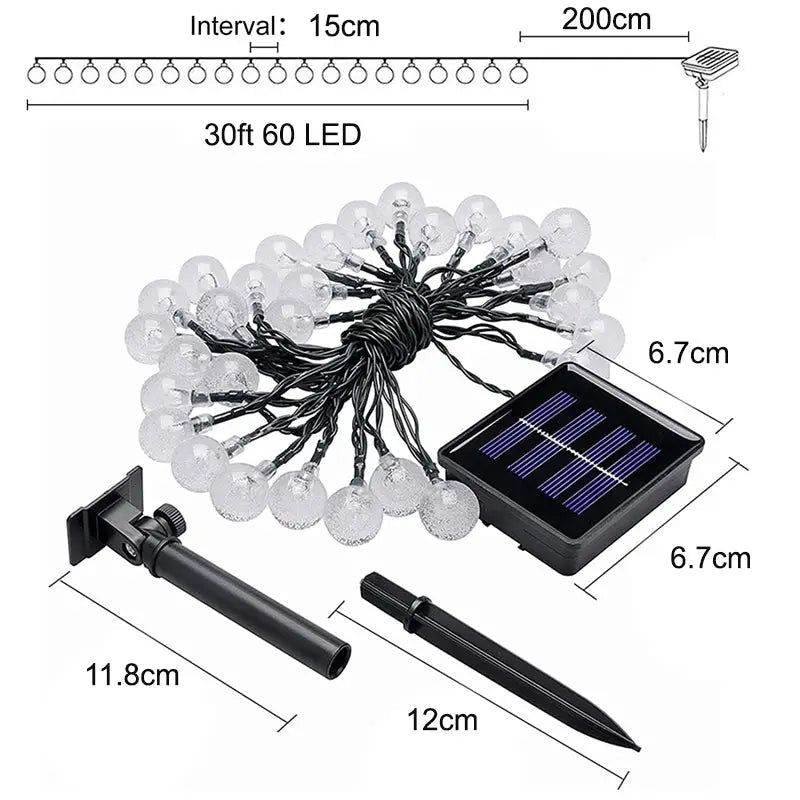 MLNshops Solar Powered Globe String Lights for Outdoors