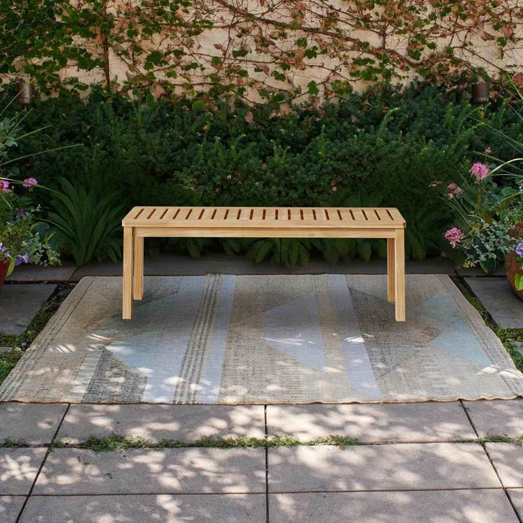 MLNshops Solid Wood Slatted Poolside Bench