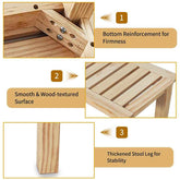 MLNshops Solid Wood Slatted Poolside Bench