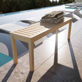 MLNshops Solid Wood Slatted Poolside Bench