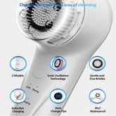 MLNshops Sonic Facial Cleansing Brush with 3 Brush Heads