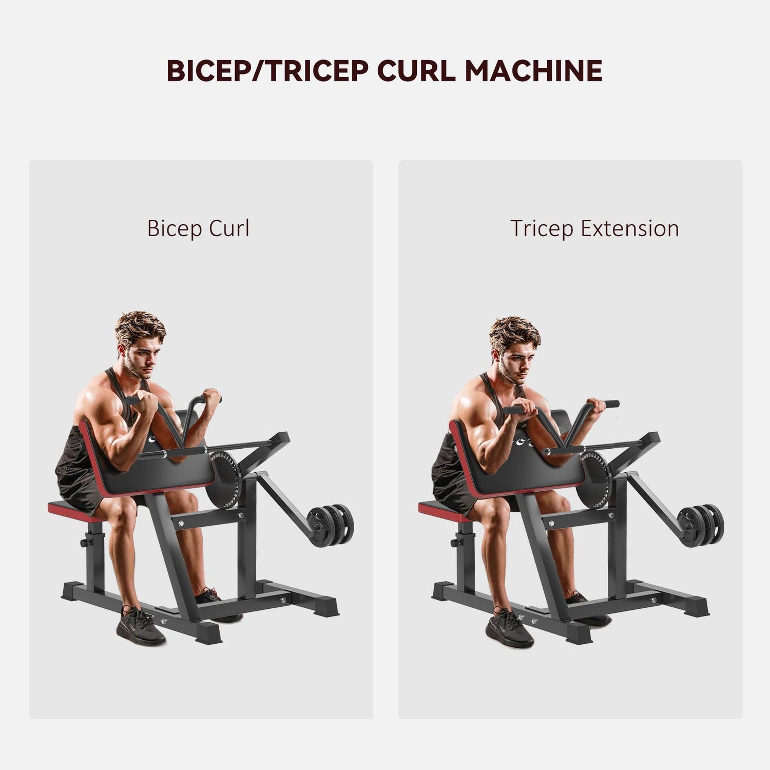 MLNshops Adjustable Bicep Curl Machine Preacher Bench