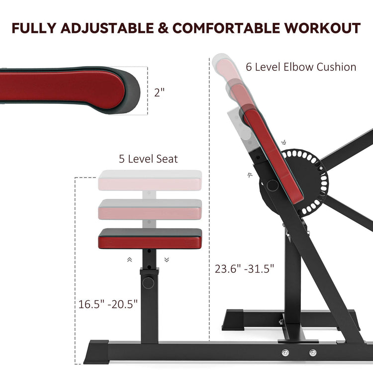MLNshops Adjustable Bicep Curl Machine Preacher Bench