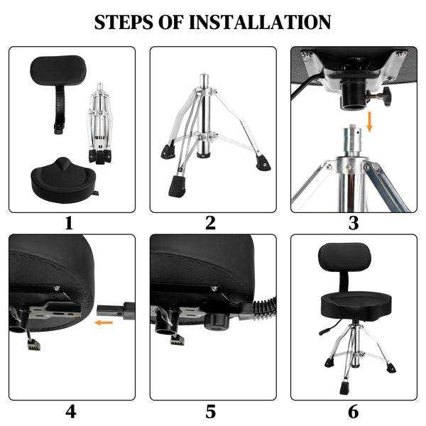 mlnshops hydraulic drum throne with backrest, adjustable