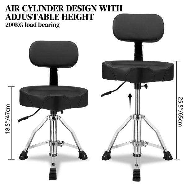 mlnshops hydraulic drum throne with backrest, adjustable