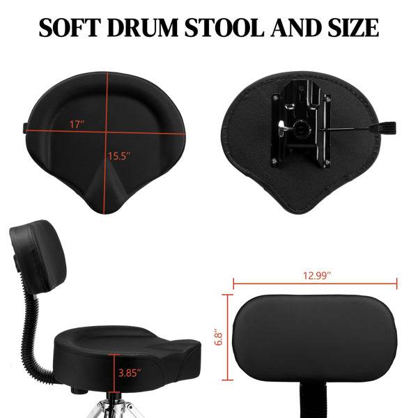 mlnshops hydraulic drum throne with backrest, adjustable