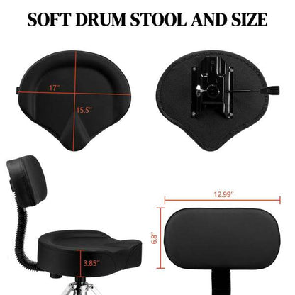 mlnshops hydraulic drum throne with backrest, adjustable
