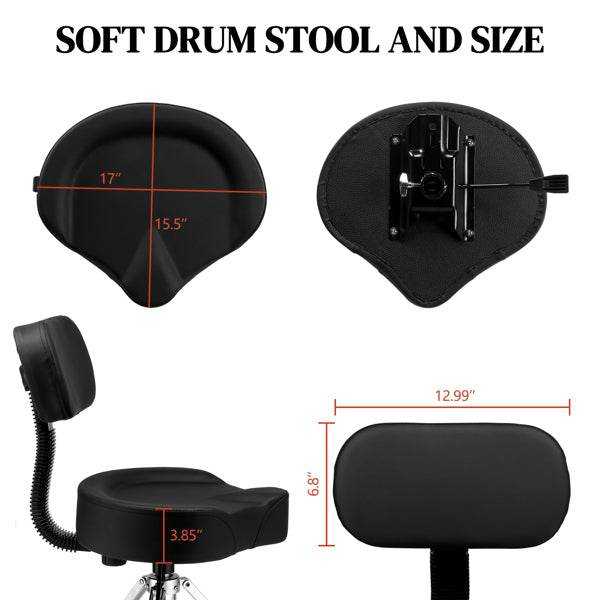 mlnshops hydraulic drum throne with backrest, adjustable
