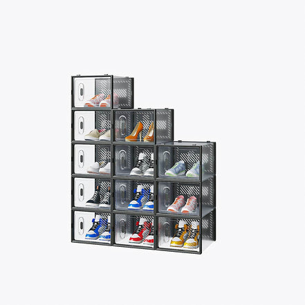 mlnshops Stackable Shoe Box Set - Clear Shoe Rack Organizer
