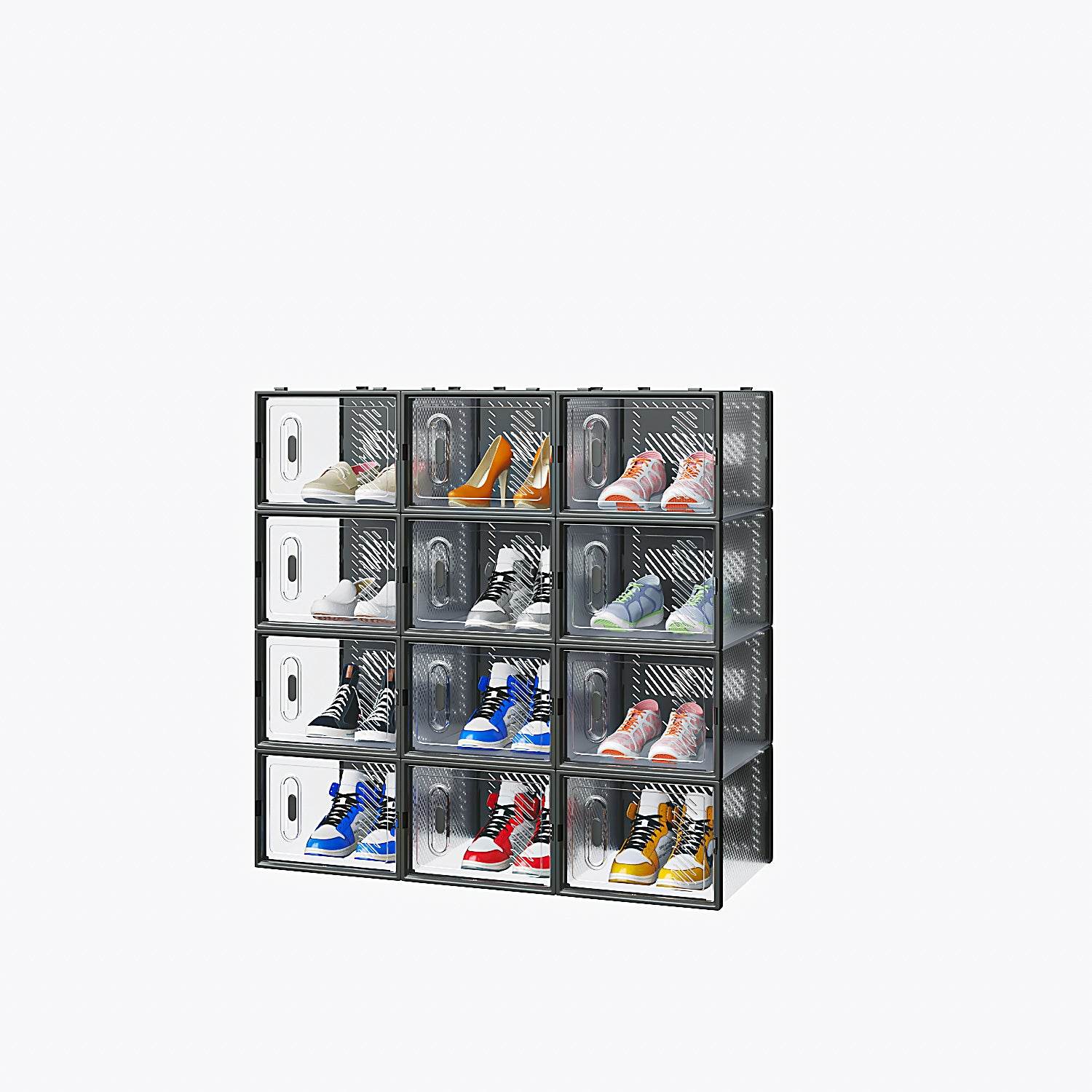 mlnshops Stackable Shoe Box Set - Clear Shoe Rack Organizer