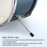 mlnshops junior drum kit for beginners - 3pc Blue Sparkle
