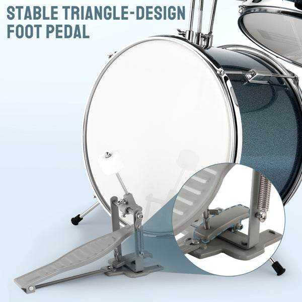 mlnshops junior drum kit for beginners - 3pc Blue Sparkle
