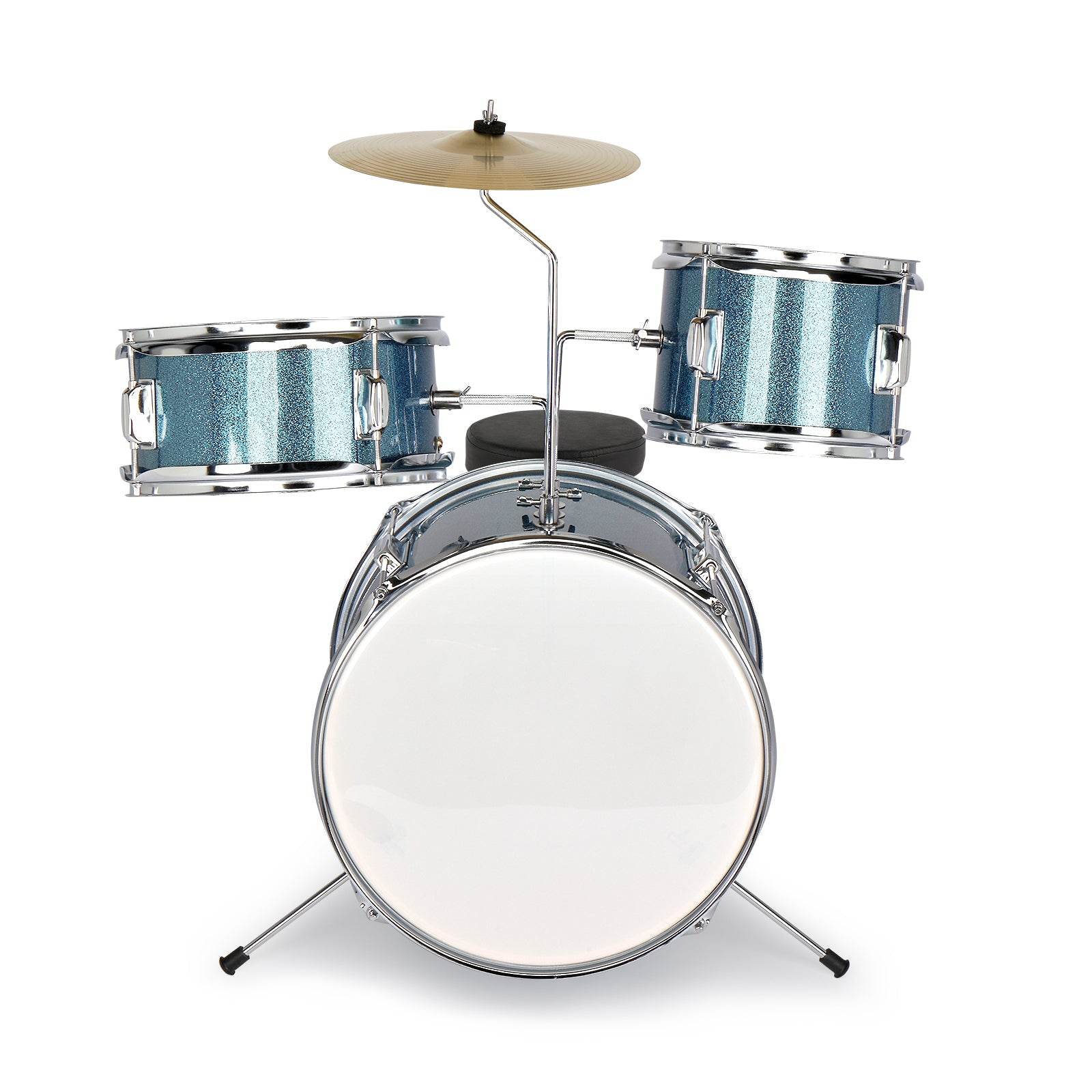 mlnshops junior drum kit for beginners - 3pc Blue Sparkle Default Title