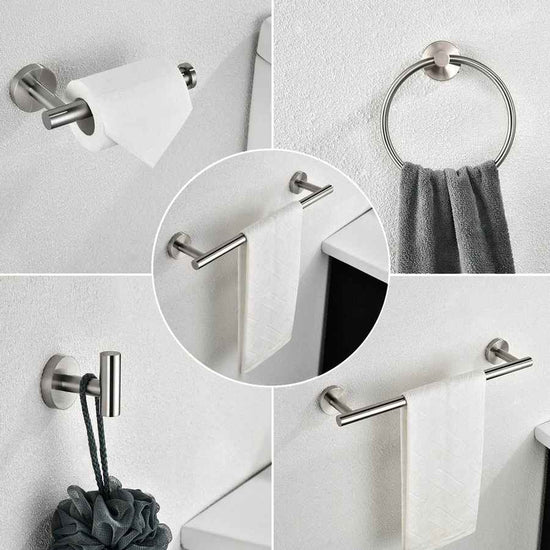 mlnshops 6 Piece Towel Bar Kit Stainless Steel Set Default Title