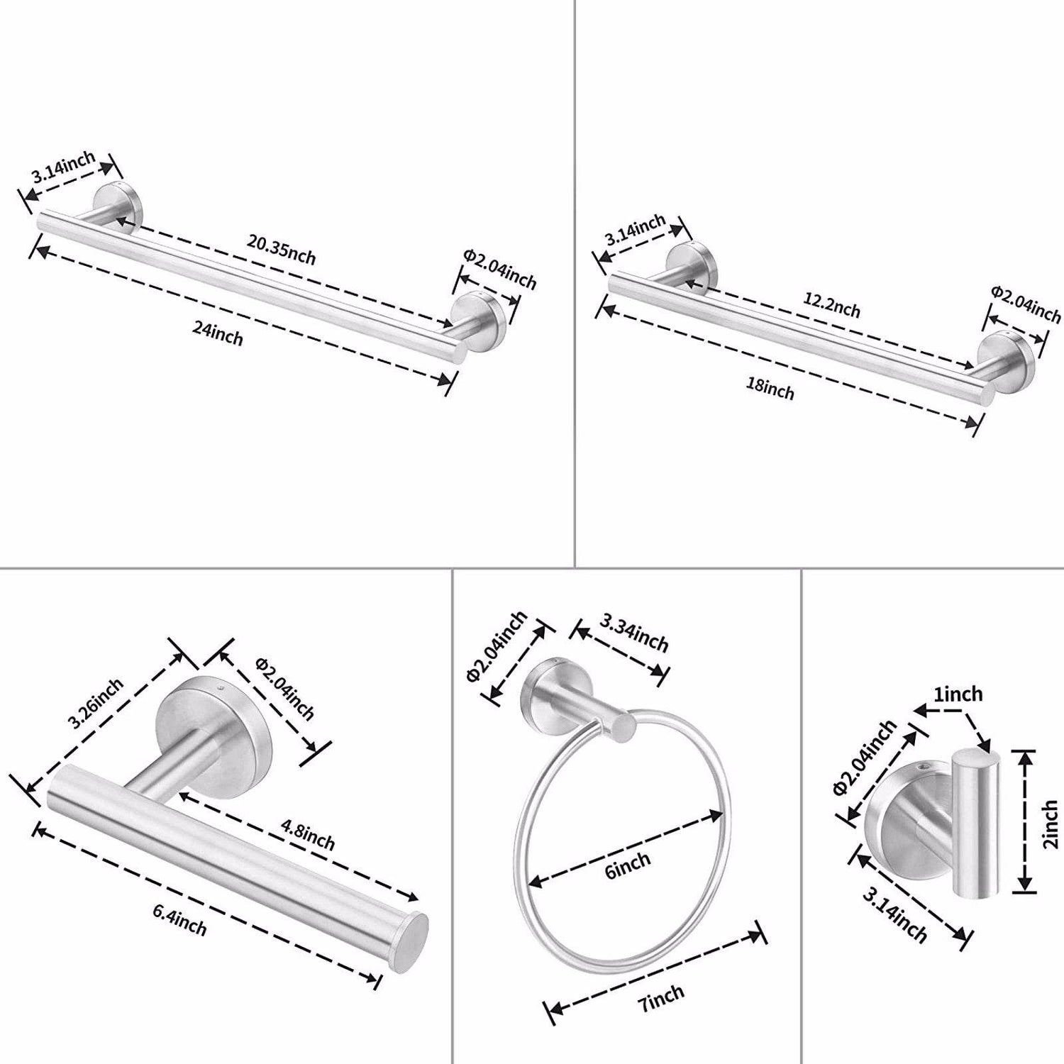 MLNshops Stainless Steel Bathroom Towel Rack Set