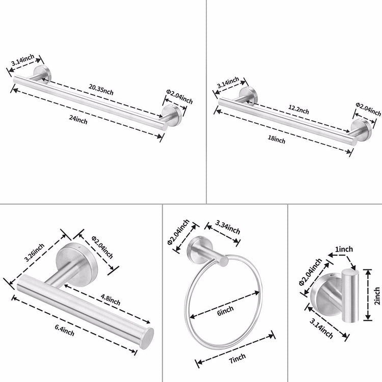 MLNshops Stainless Steel Bathroom Towel Rack Set