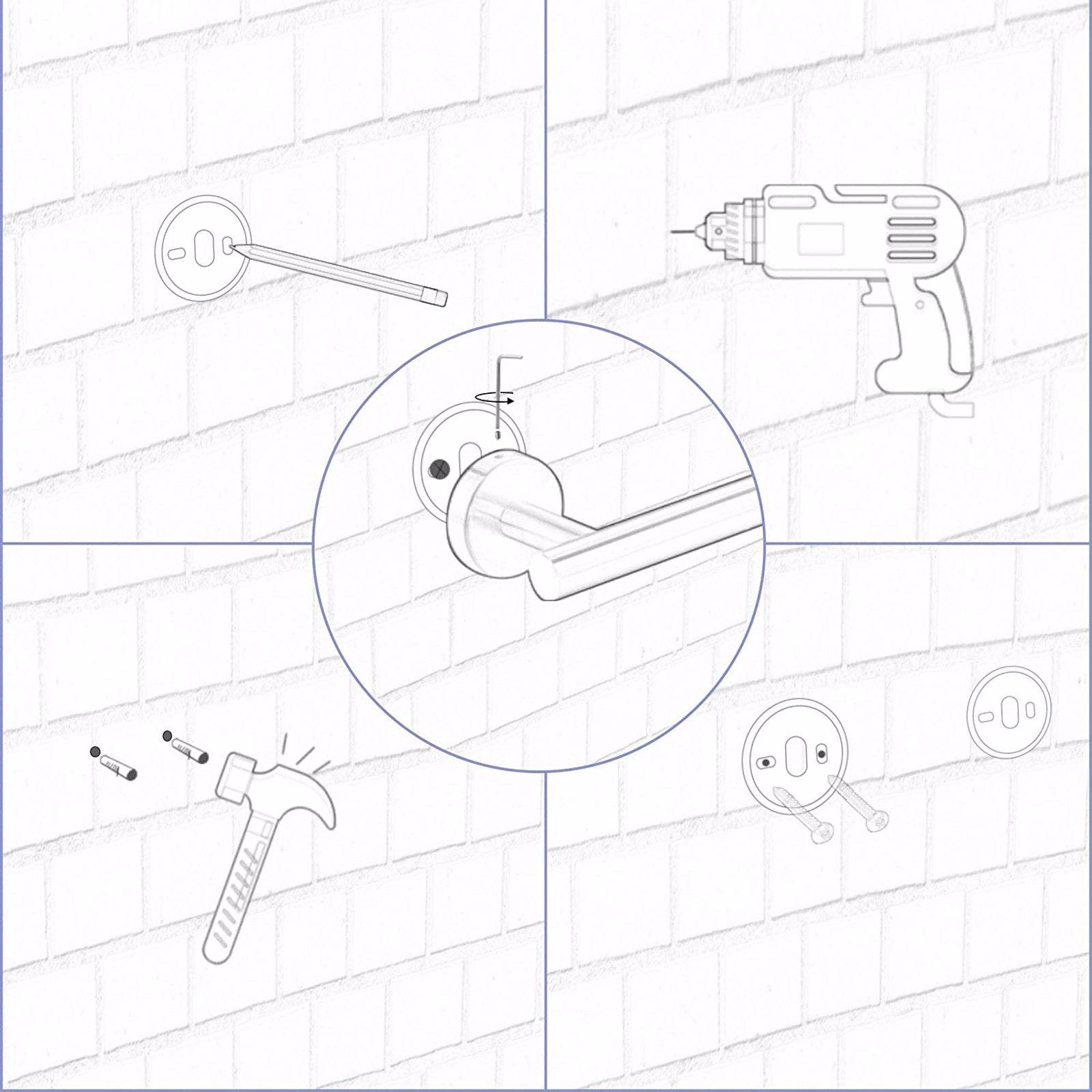 MLNshops Stainless Steel Bathroom Towel Rack Set