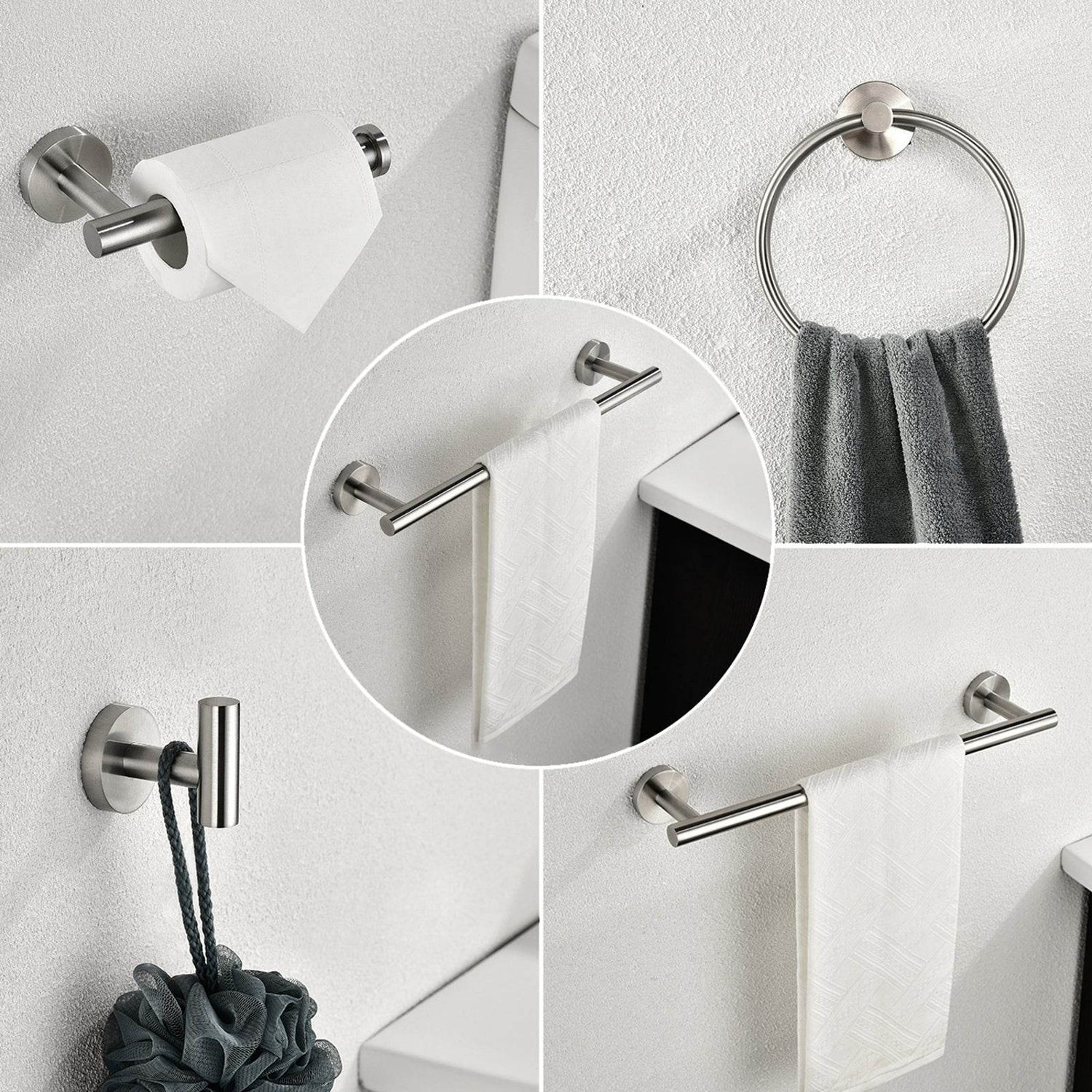 MLNshops Stainless Steel Bathroom Towel Rack Set Default Title