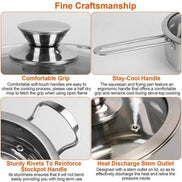 MLNshops Stainless Steel Cookware Set for All Cooking Needs