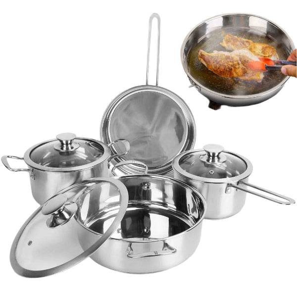 MLNshops Stainless Steel Cookware Set for All Cooking Needs Default Title