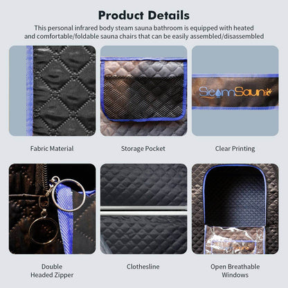 MLNshops portable home steam sauna Tent & Heater Kit