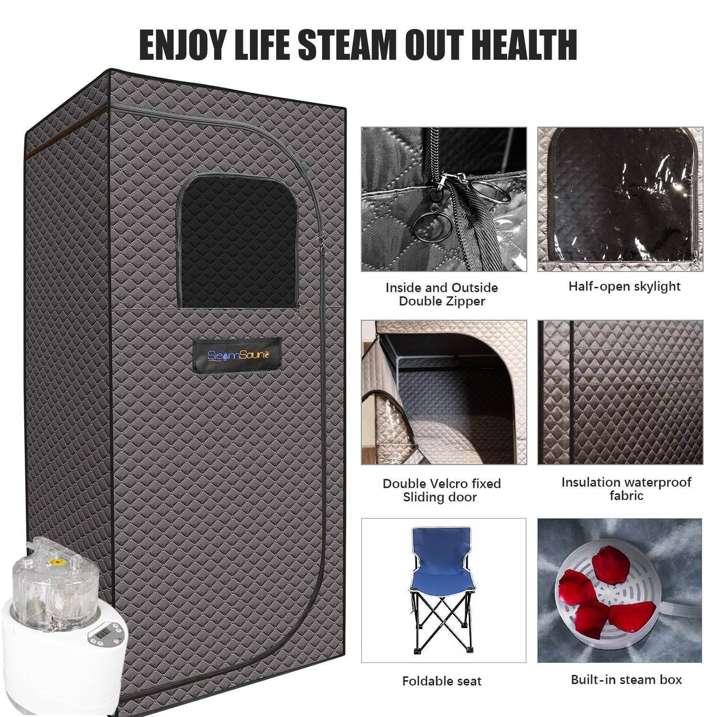 MLNshops portable home steam sauna Tent & Heater Kit