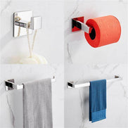MLNshops Bathroom Towel Rack Set with Strong Adhesive Toilet Paper Holder